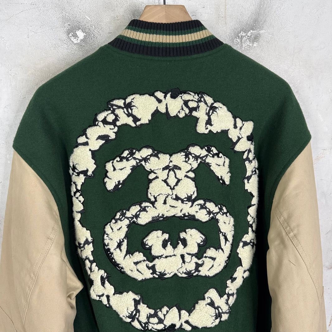 Denim Tears x Stussy Green Varsity Jacket
