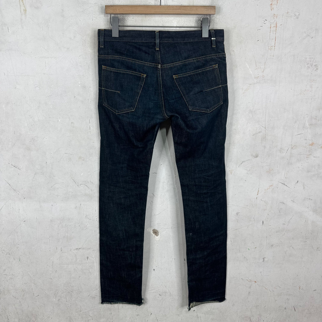 Dior Raw Denim Cut Hem Jeans