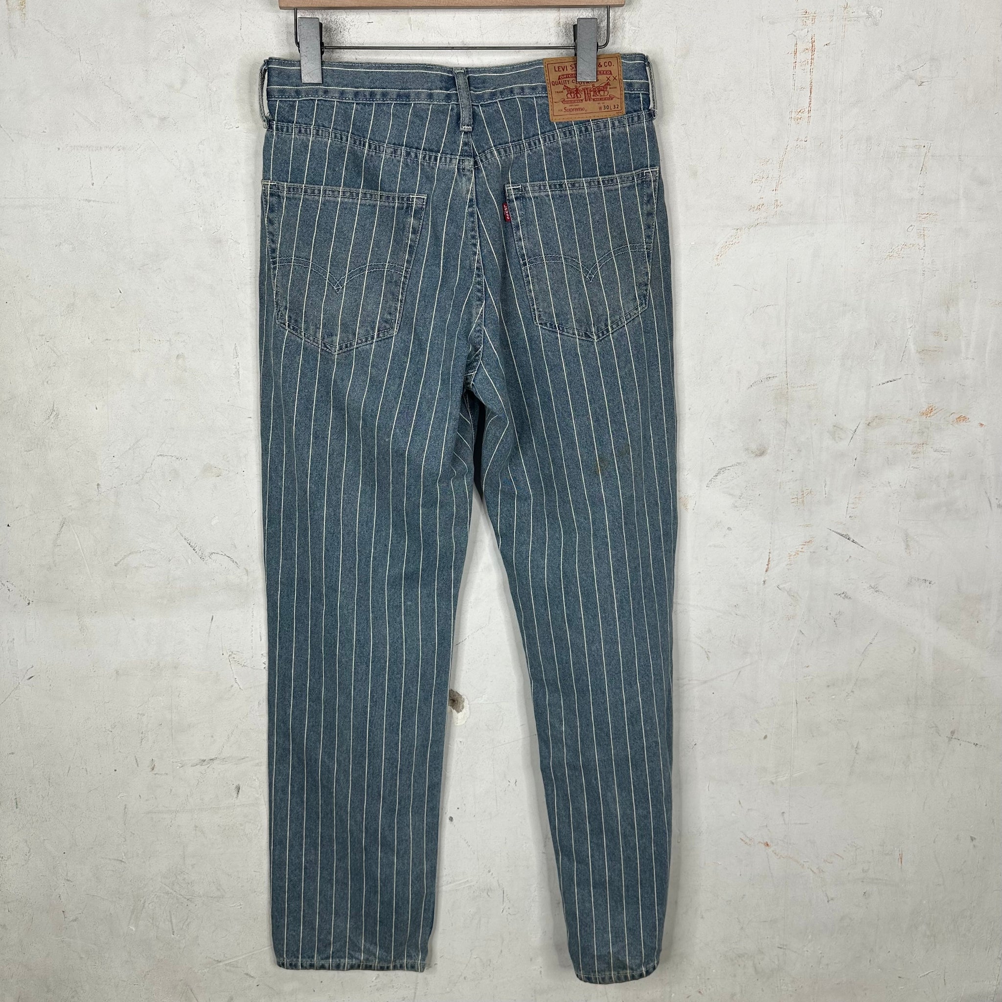 Supreme Pinstripe Levi’s Straight Leg Pants