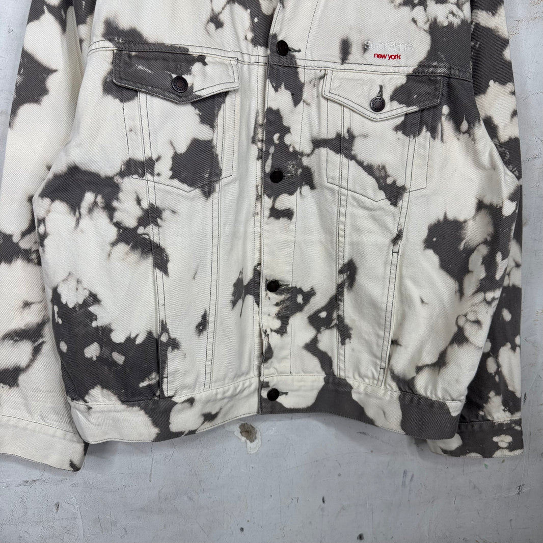 Supreme Bleached Logo Denim Trucker Jacket