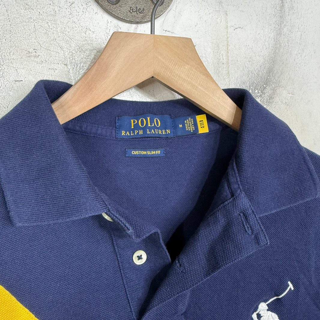 Ralph Lauren Navy Yellow Striped Big Horse Polo