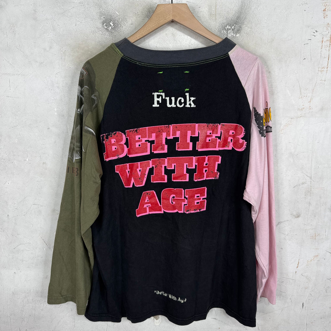 Better With Age Patchwork L/S Graphic T-Shirt