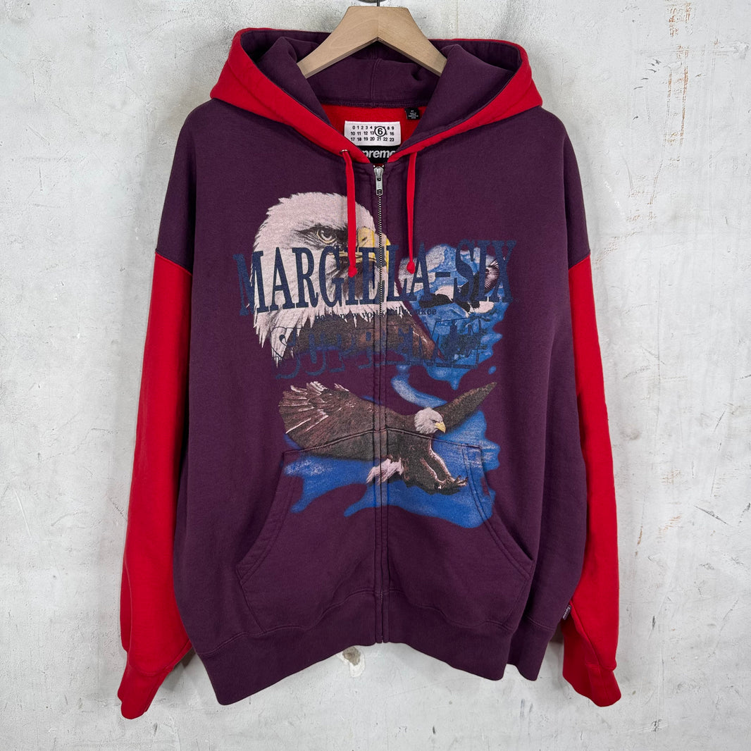 Supreme x MM6 Eagle Zip Up Hoodie