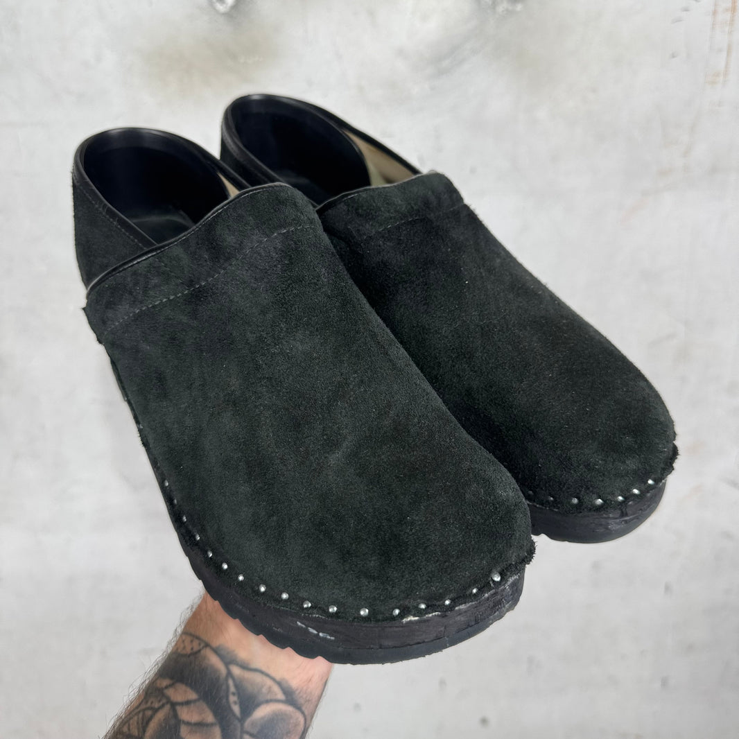Needles Black Suede Clogs