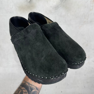 Needles Black Suede Clogs