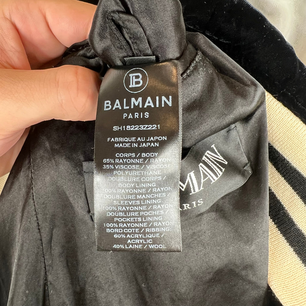 Balmain Crest Velour Teddy Jacket