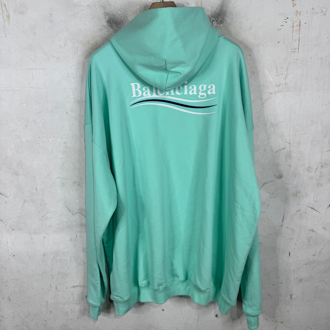 Balenciaga Embroidered Mint Campaign Hoodie