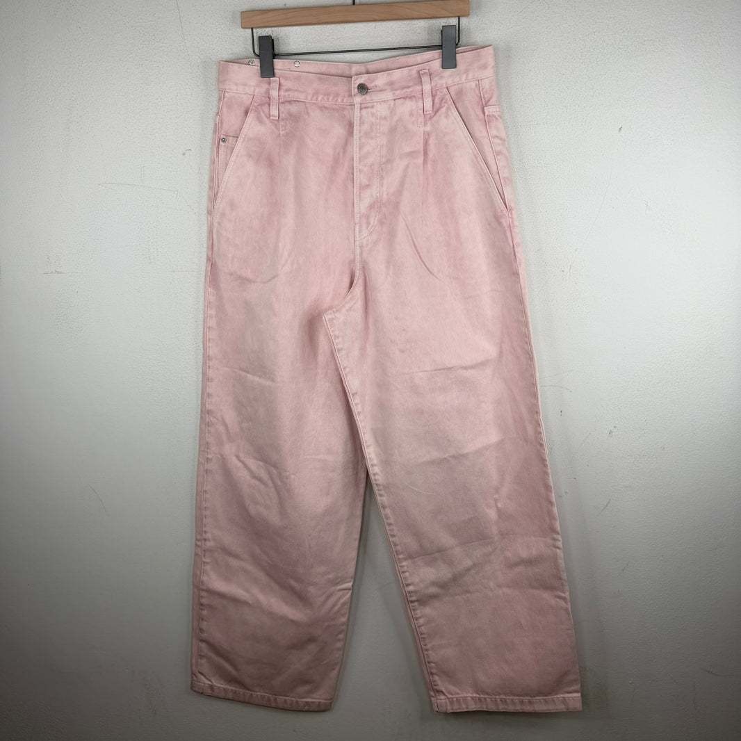 Dries Van Noten Pink Wide Leg Baggy Jeans