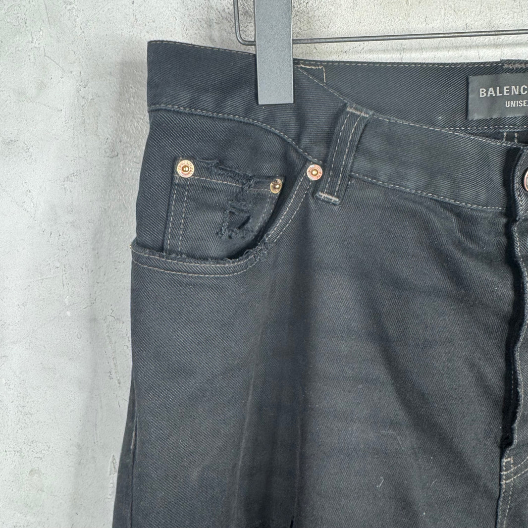 Balenciaga Distressed Black Baggy Jeans