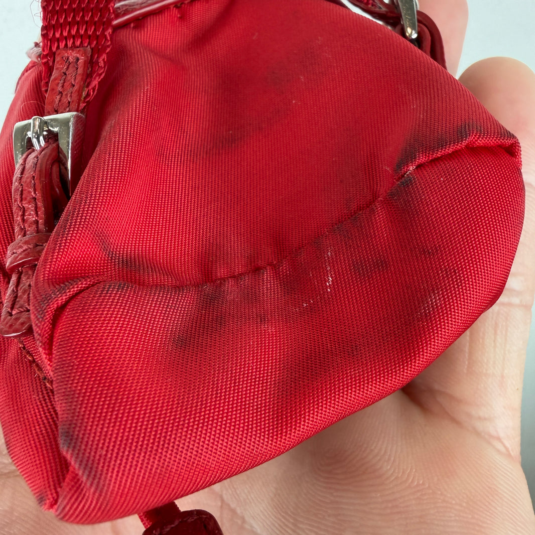 Prada Smoked Red Backpack Keychain