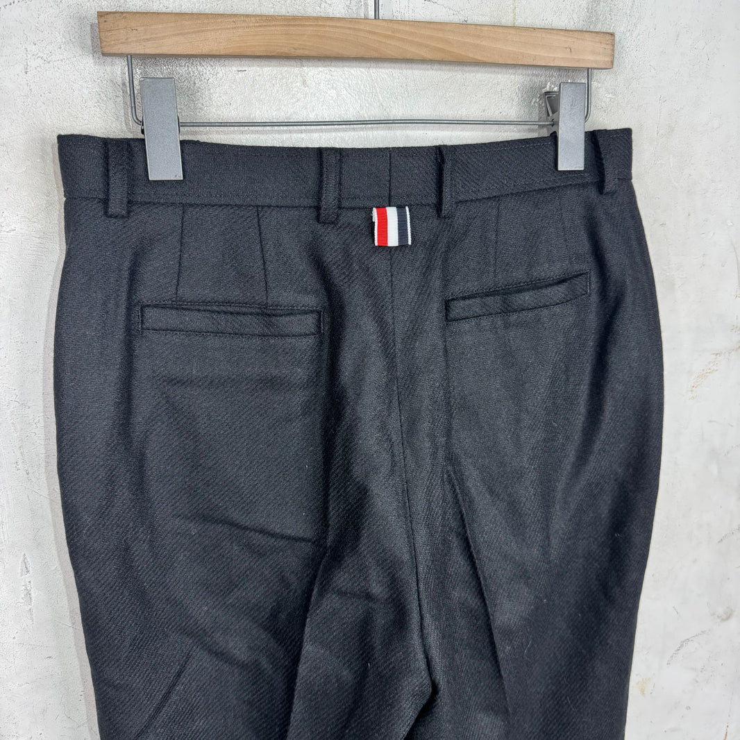 Thom Browne Black Long Wool Trousers