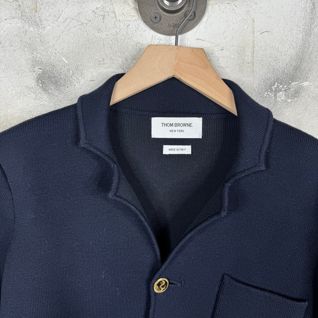 Thom Browne Navy Chore Sweater