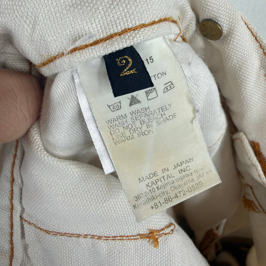 Kapital White Double Knee Carpenter Pants