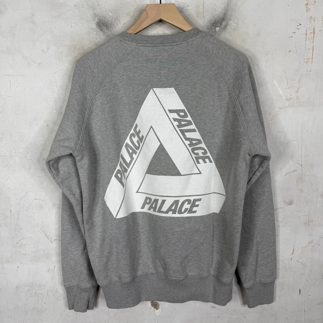 Palace Tri-Ferg Grey Crewneck Sweater