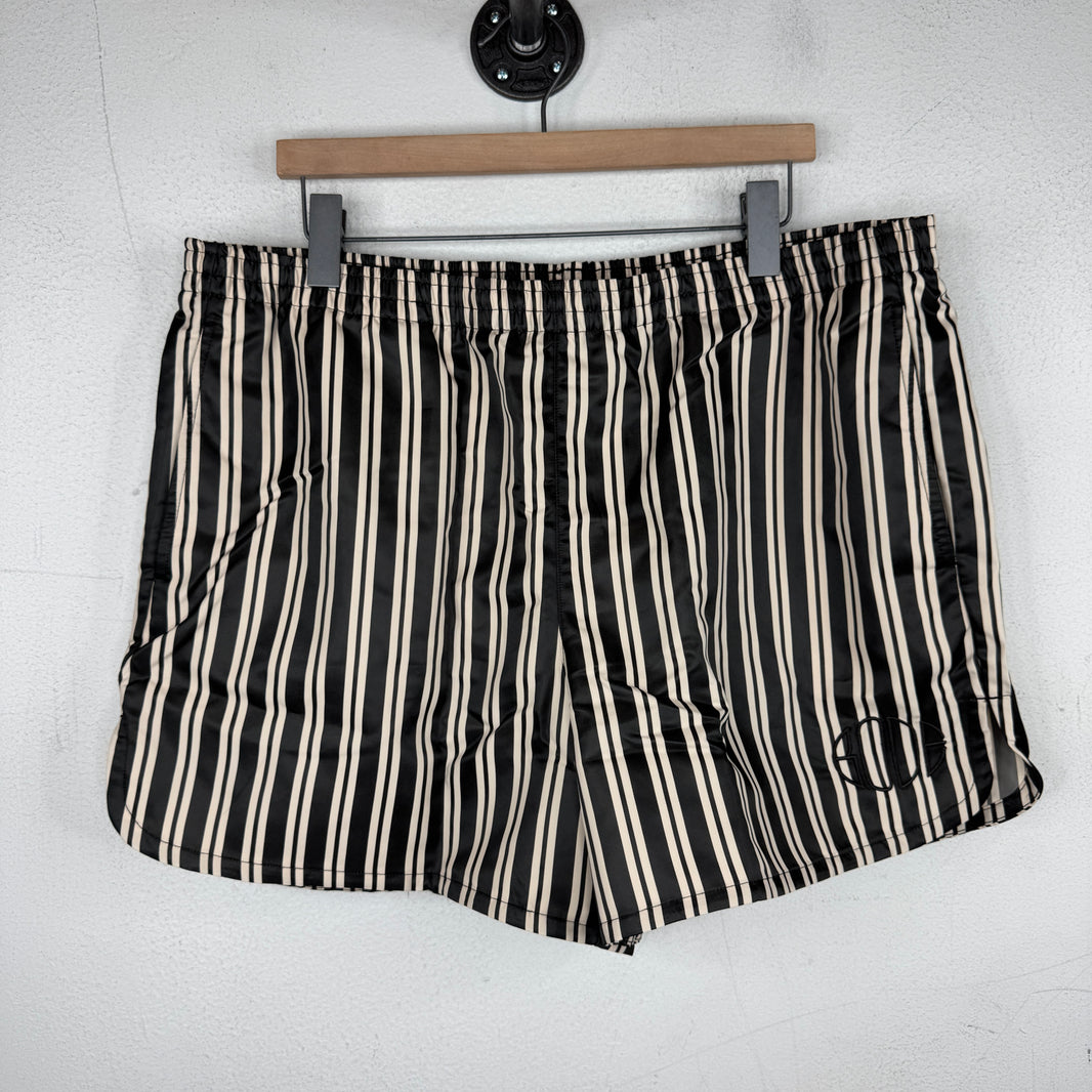 Bode Nike Black Stripped Swim Trunks