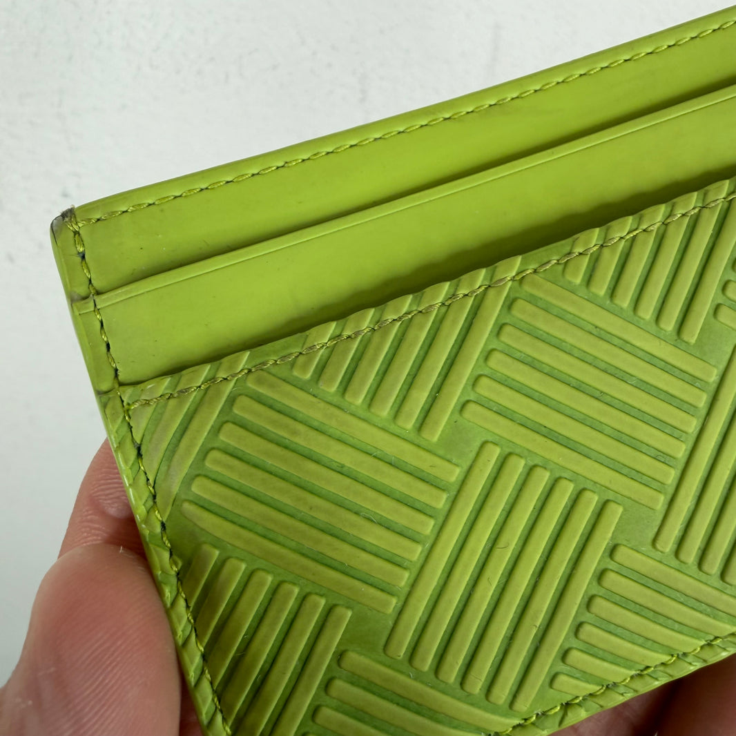 Bottega Veneta Green Rubber Intercciato Card Holder