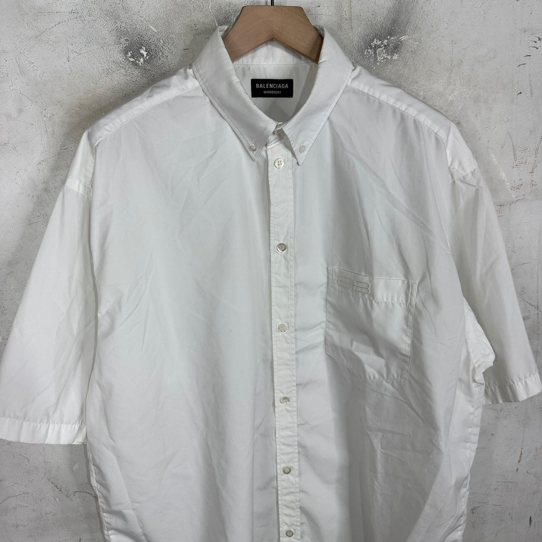 Balenciaga White BB S/S Buttoned Shirt