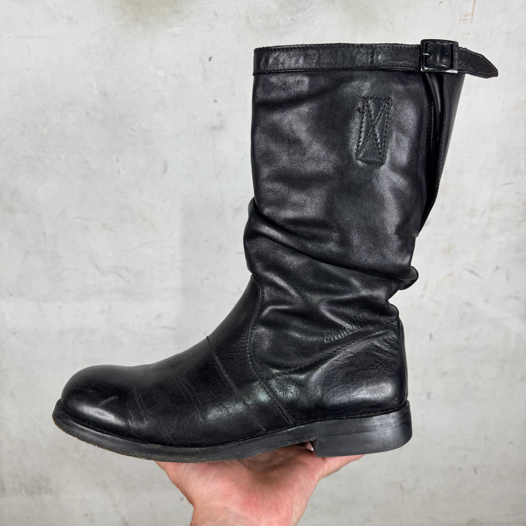 Dirk Bikkemberg Black Leather Pull On Boots