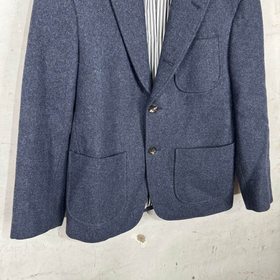 Thom Browne Navy Wool Striped Liner Blazer