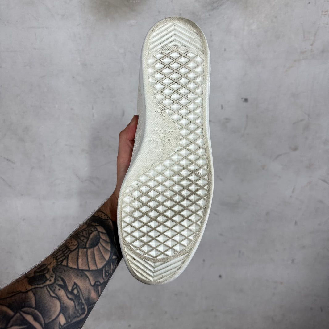 Louis Vuitton White Leather Monogram Luxemburg Sneakers