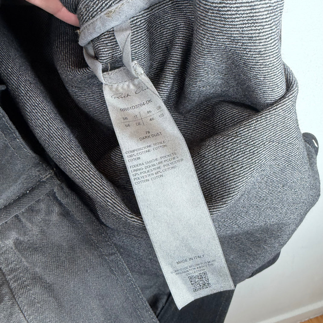 Rick Owens Lido Washed Selvedge Denim Button Up Work Jacket