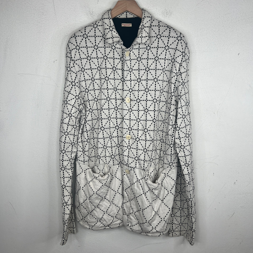 Kapital Sashiko Print Button Up Chore Shirt