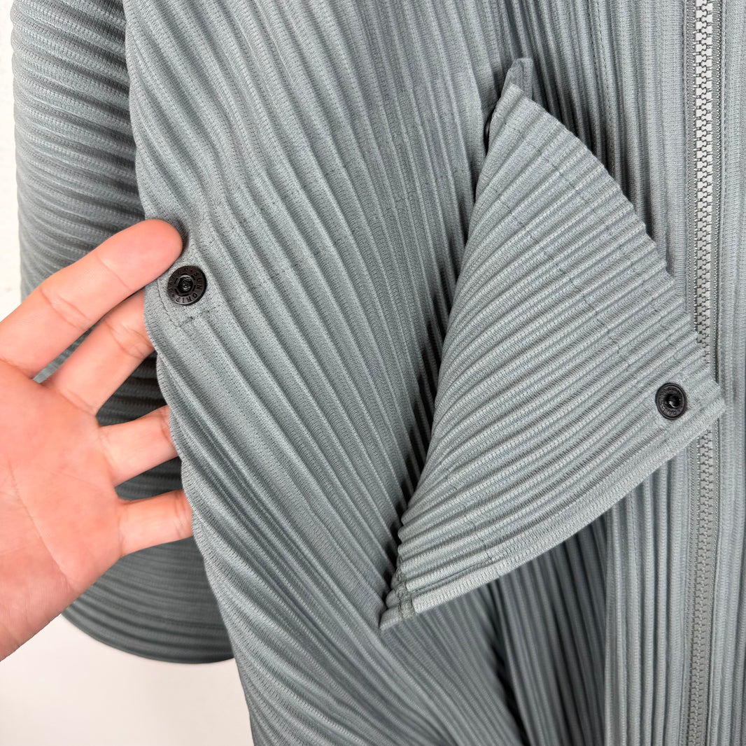 Issey Miyake Pleated Cargo Zip Shirt