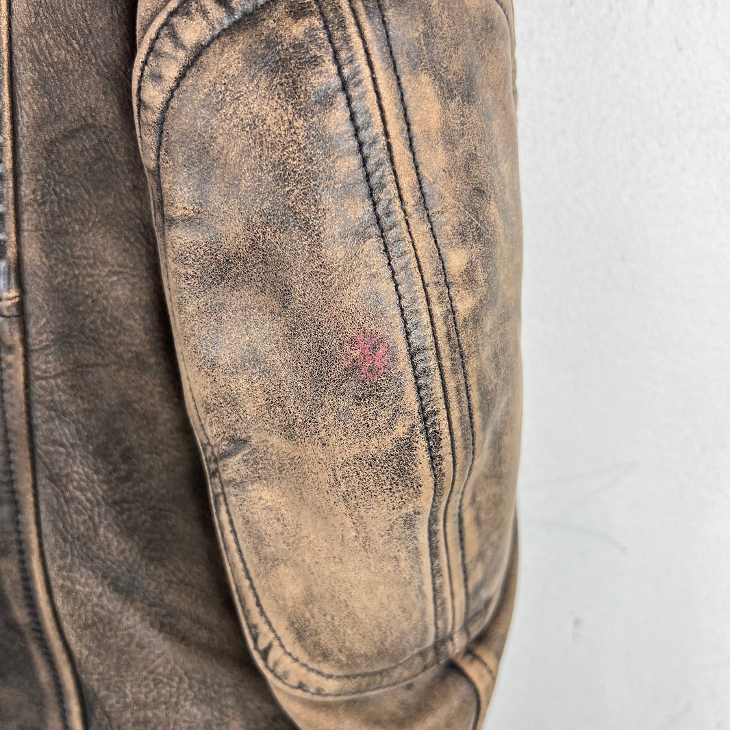 RRL Distressed Moto Leather Cowhide Jacket