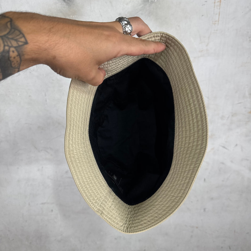 Prada Beige Red Bar Bucket