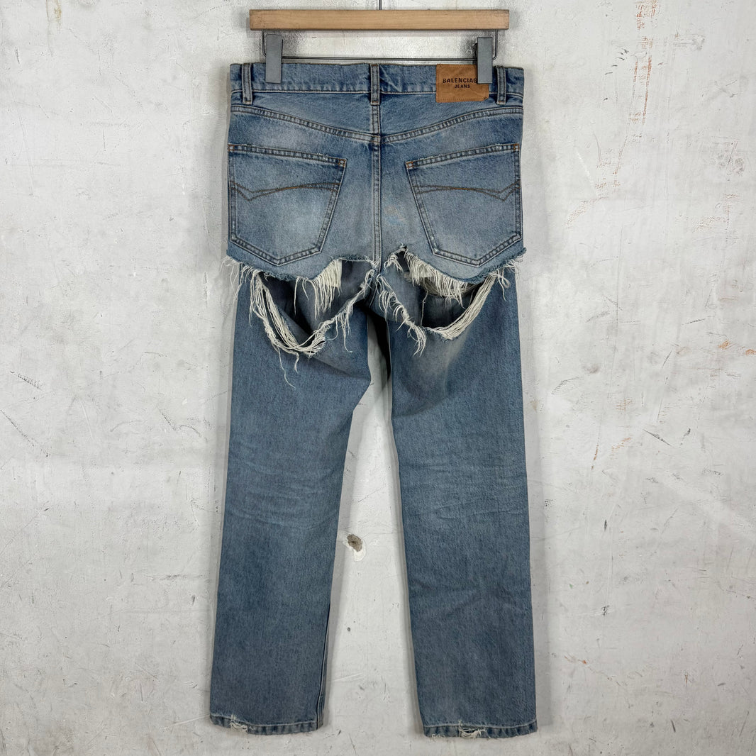 Balenciaga Distressed Lightwash Yeek Jeans