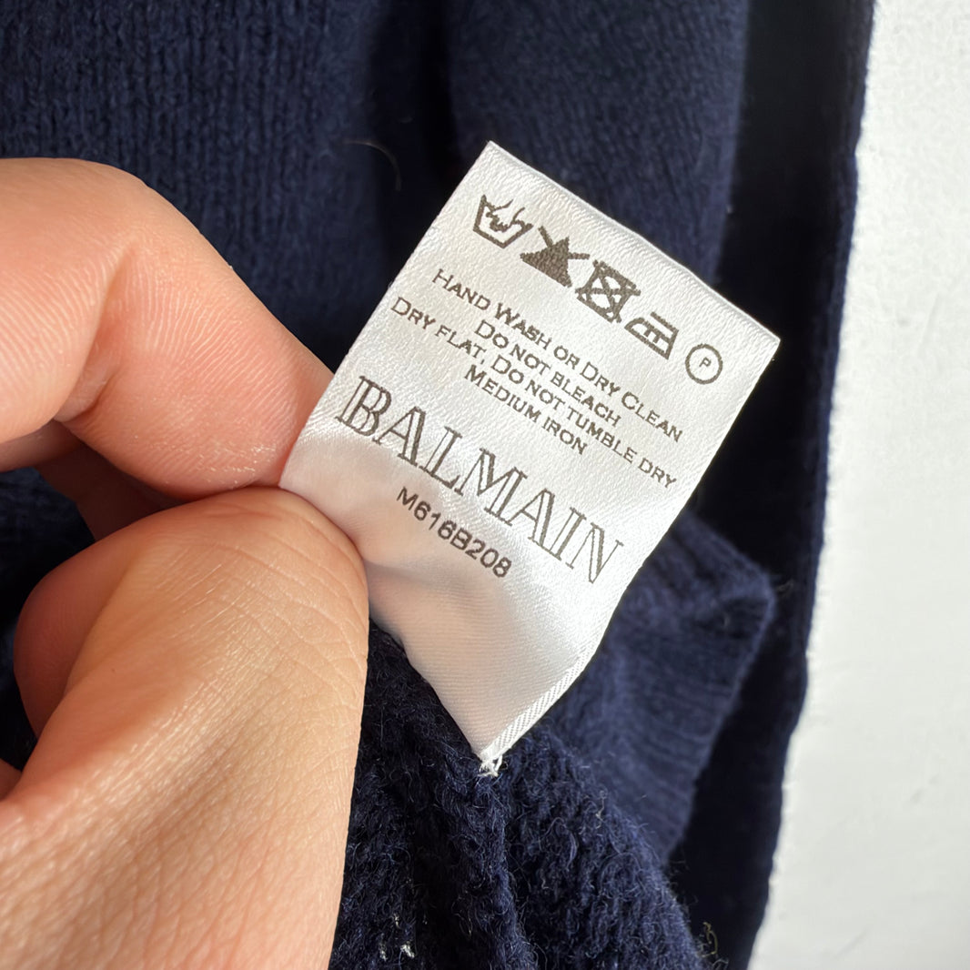 Balmain Split Neck Knit Sweater