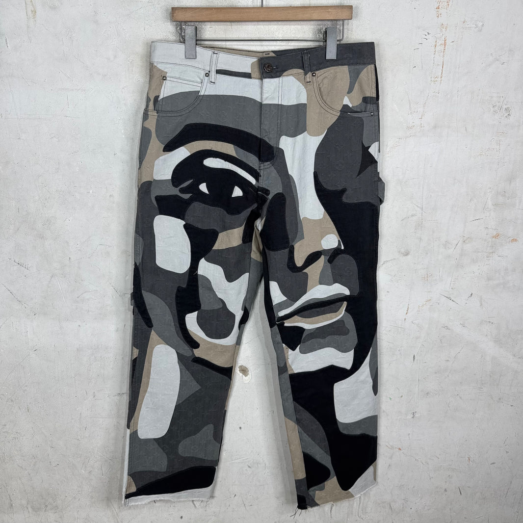Louis Vuitton Kid Super Paneled Camo Monogram Jeans