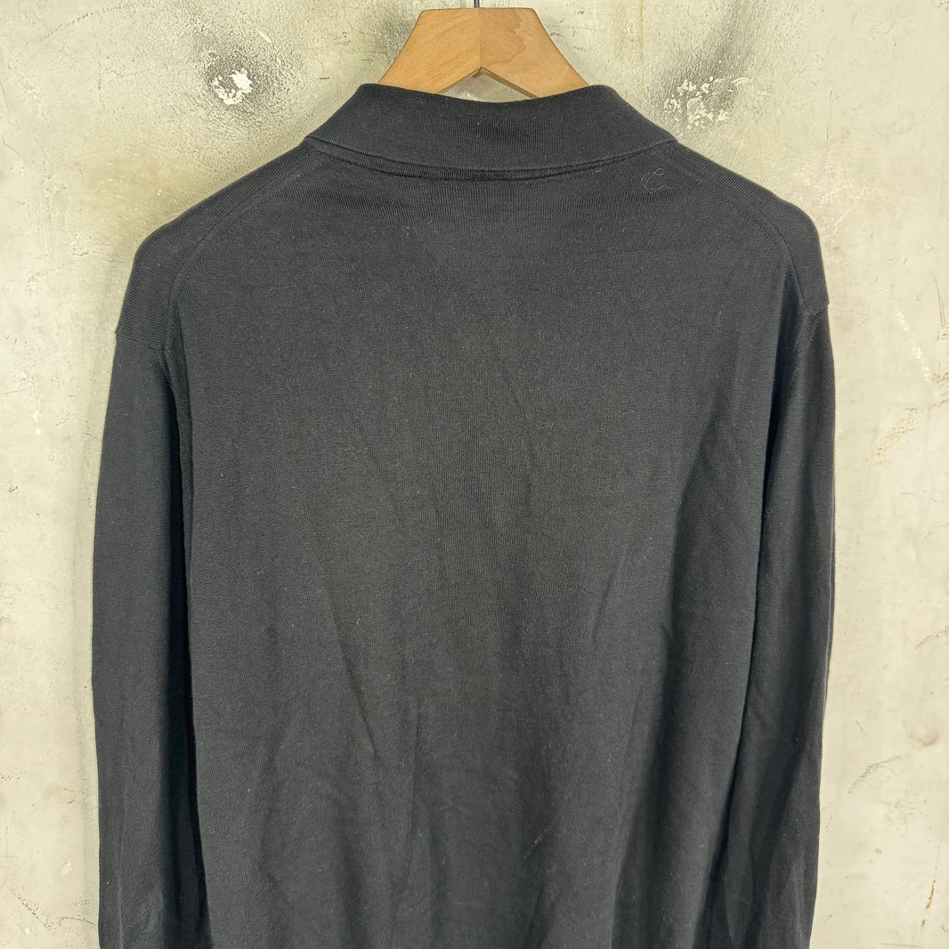 Prada Black Cotton Knit Rugby Sweater