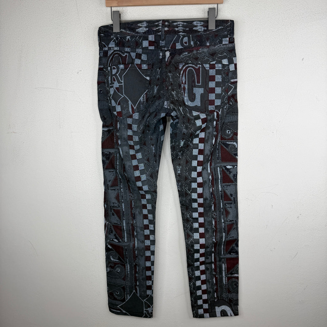 JPG For OVS All Over Print Denim Jeans