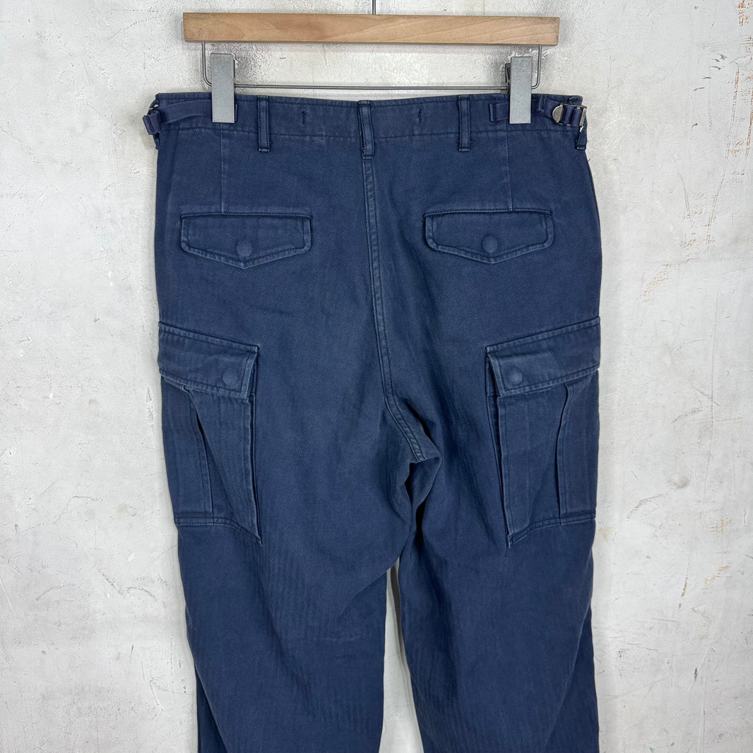 CDG Homme Navy Herringbone Cargos
