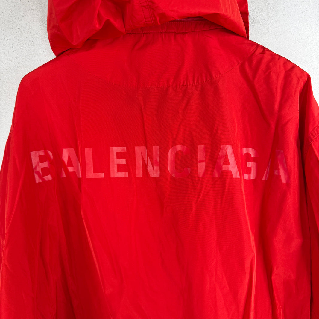 Balenciaga Red Tonal Logo Windbreaker