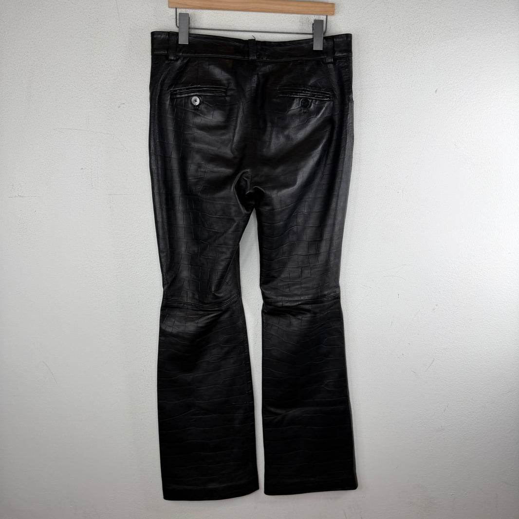 Ernest Baker Lambskin Leather Flared Pants