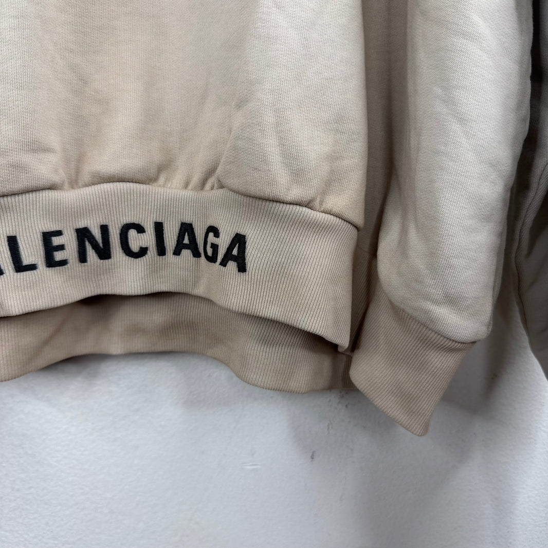 Balenciaga Beige Back Logo Hoodie