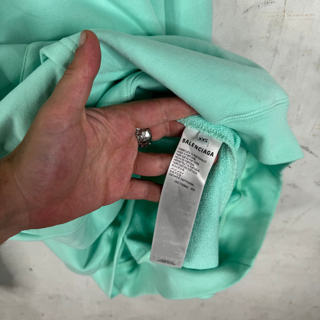 Balenciaga Embroidered Mint Campaign Hoodie