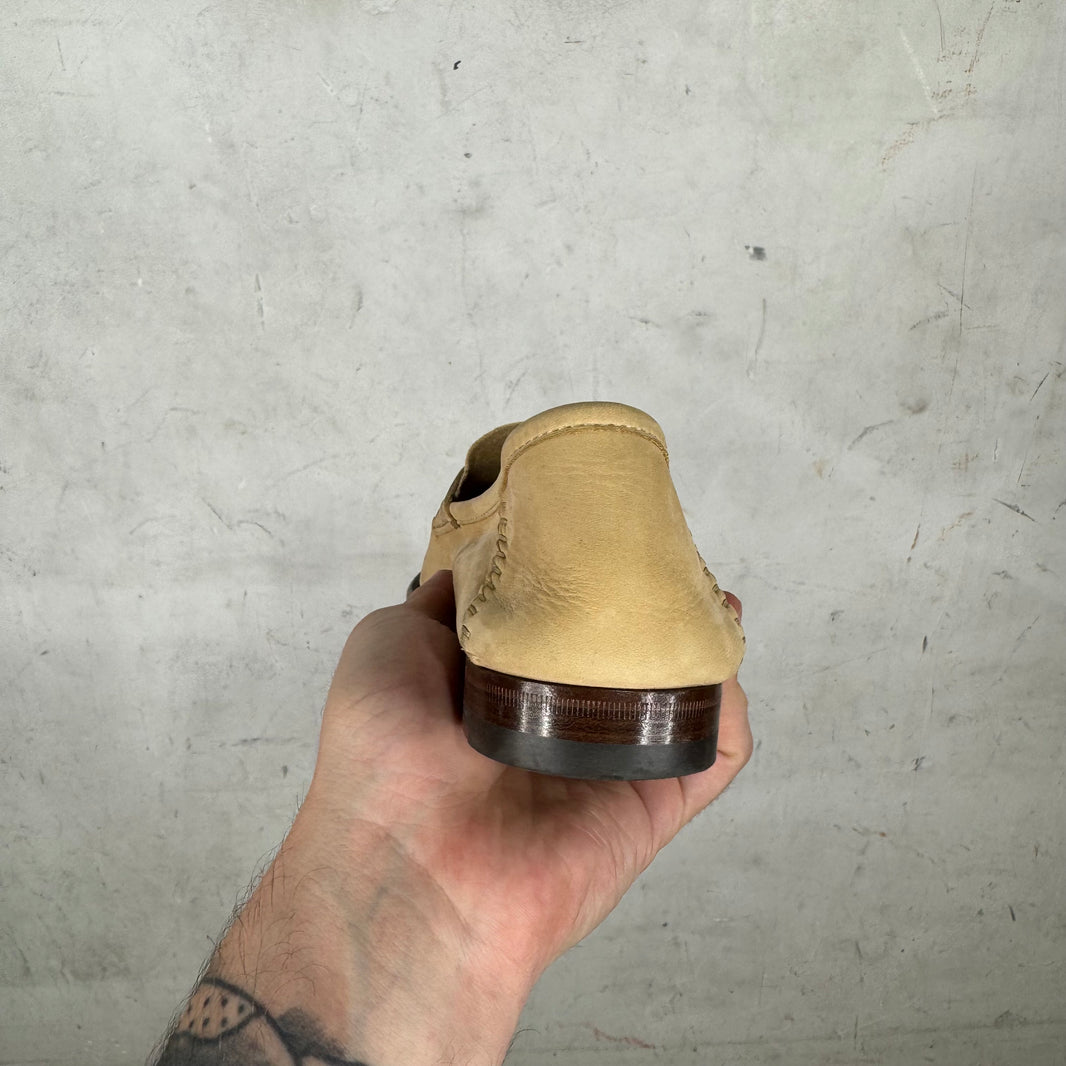 Gucci Beige Soft Leather Horsebit Mules
