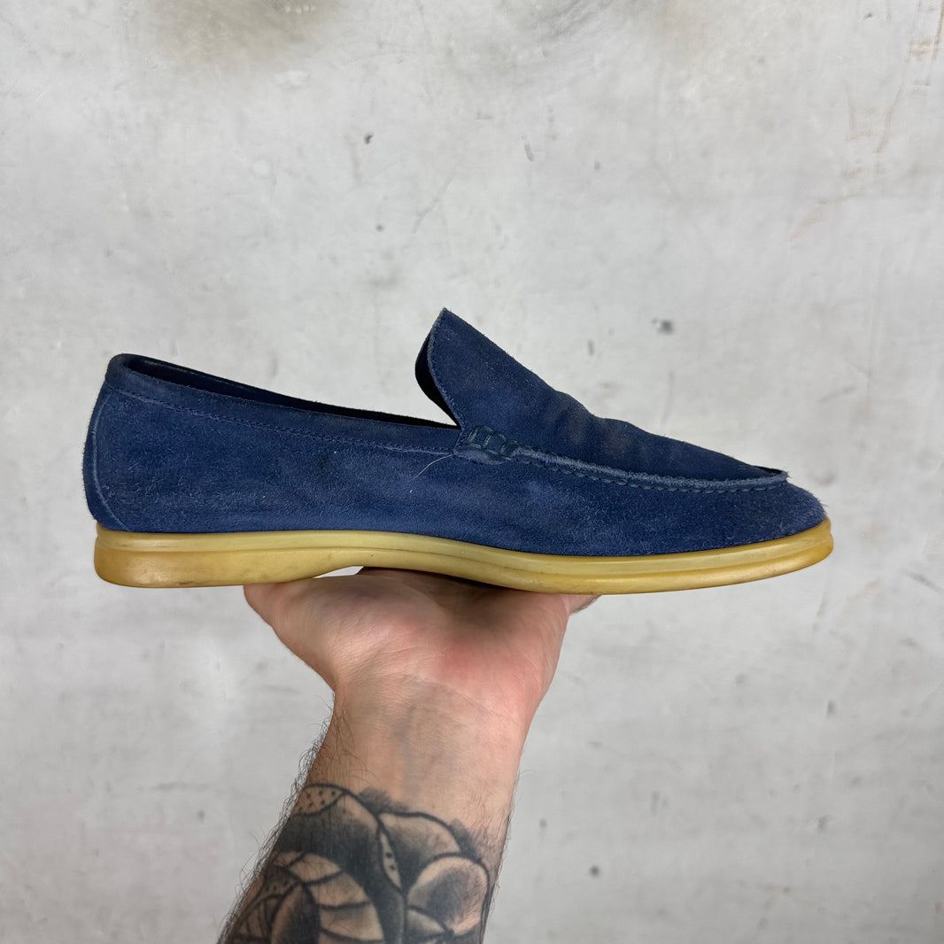 Loro Piana Navy Summer Walk Loafers