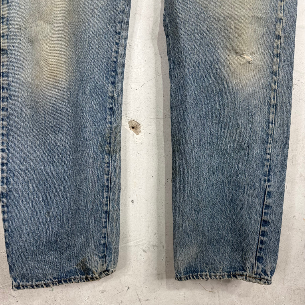 Vintage Levi's 501 Light Wash Muddy Jeans