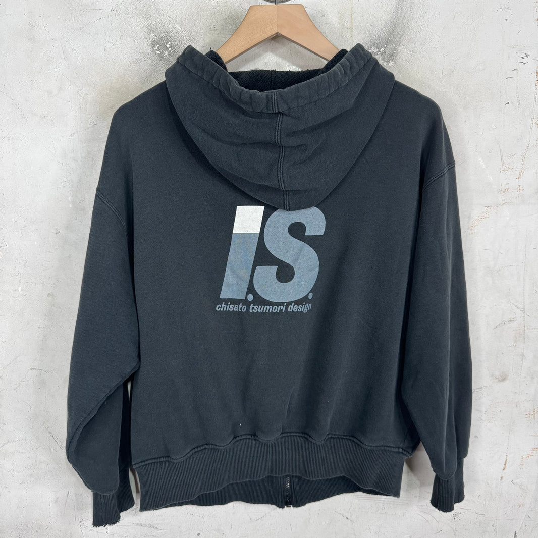 Issey Miyake IS Sport Distressed Zip Hoodie