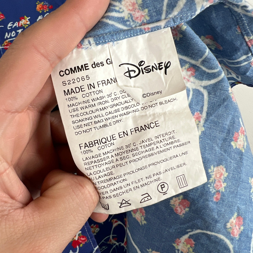 CDG Floral Mickey Mouse Button Up Shirt