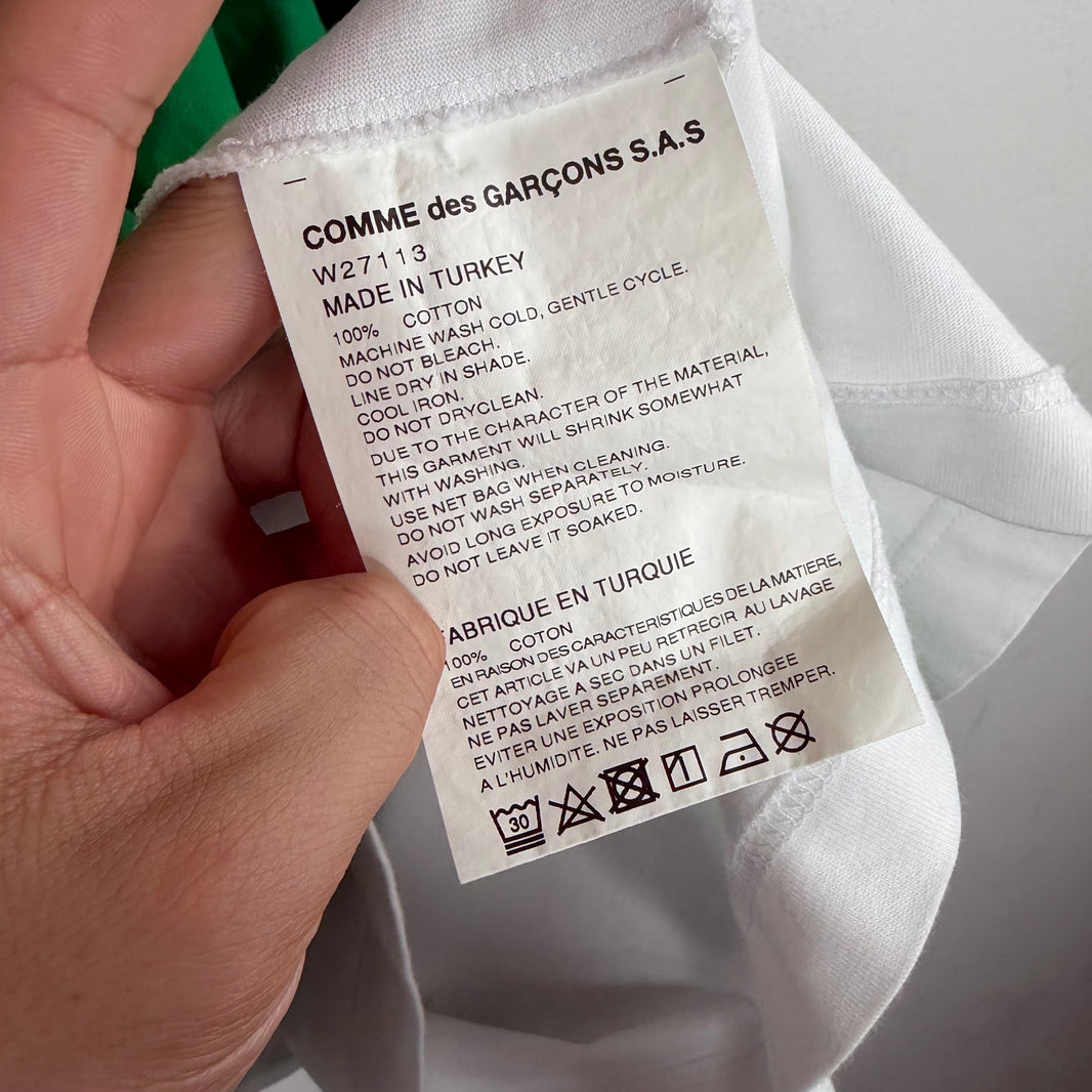 CDG Green/White Double Layer L/S T-Shirt
