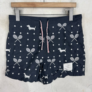Thom Browne Tennis Dachsound Swim Trunks