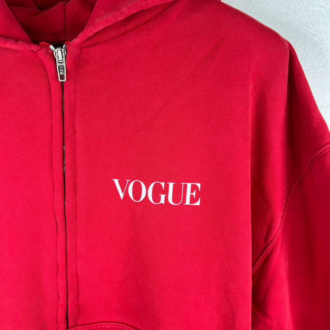 Balenciaga Sample Red Vogue Zip Up Hoodie
