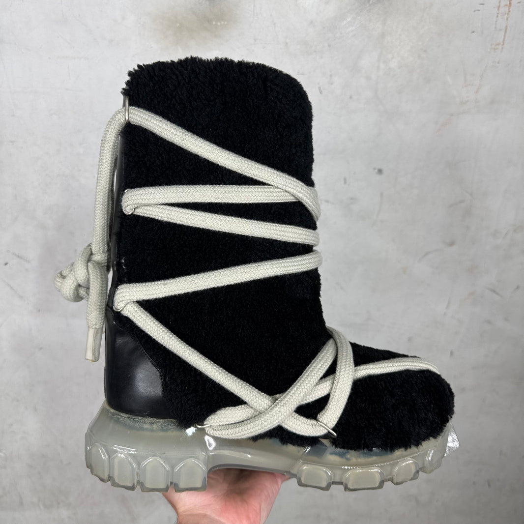 Rick Owens Lunar Megalace Shearling Tractor Boots