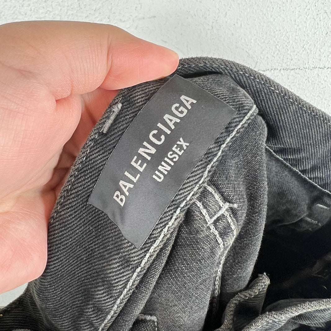 Balenciaga Distressed Straight Leg Jeans