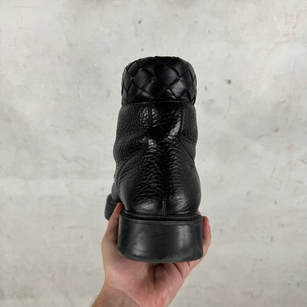 Bottega Veneta Black Leather Zip Up Haddock Boots